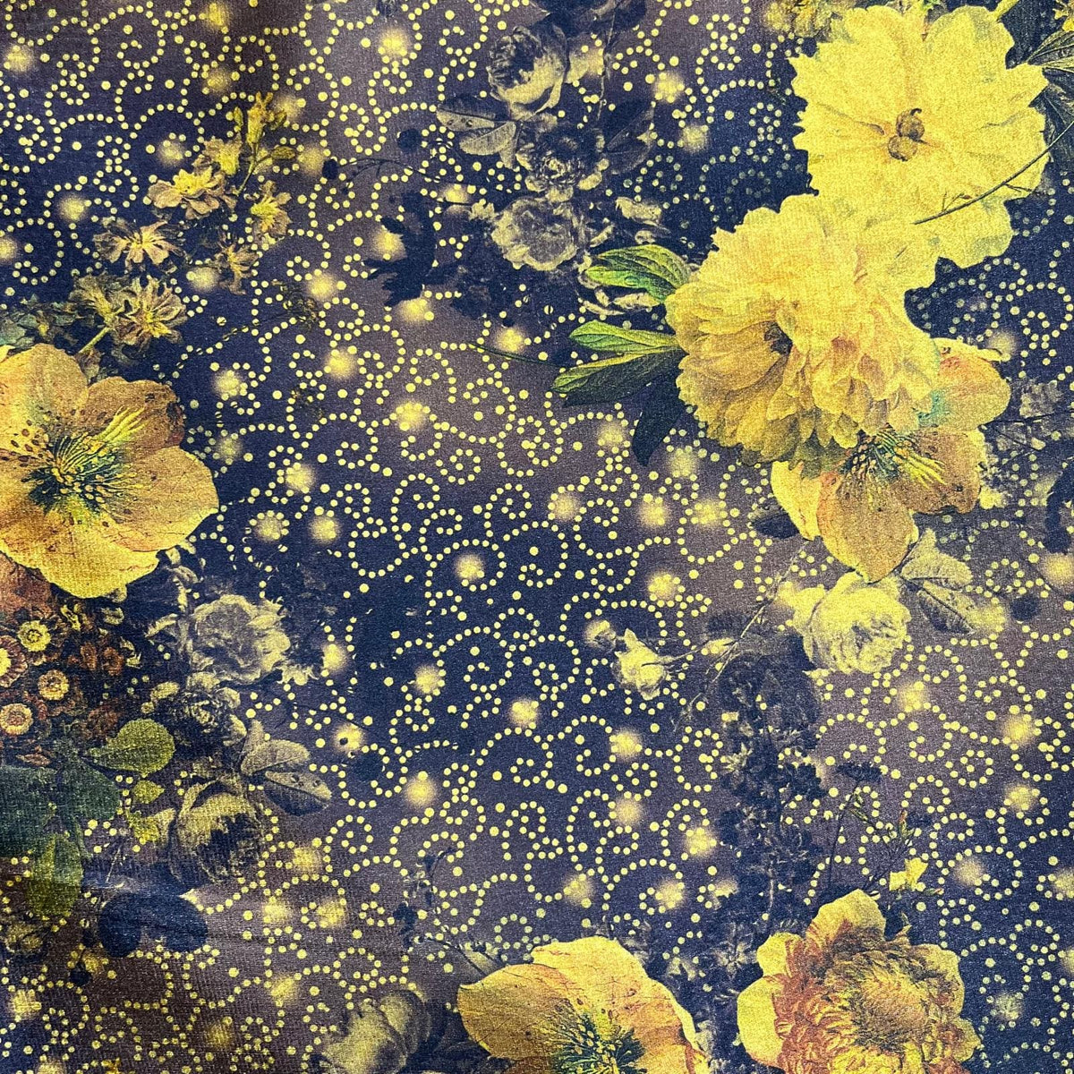 Pound A Metre 3 Metres Beautiful Printed Gold Foil Velvet- 55" Wide (Golden)