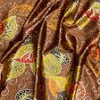 Pound A Metre 3 Metres Beautiful Printed Gold Foil Velvet- 55" Wide (Leaf Brown)