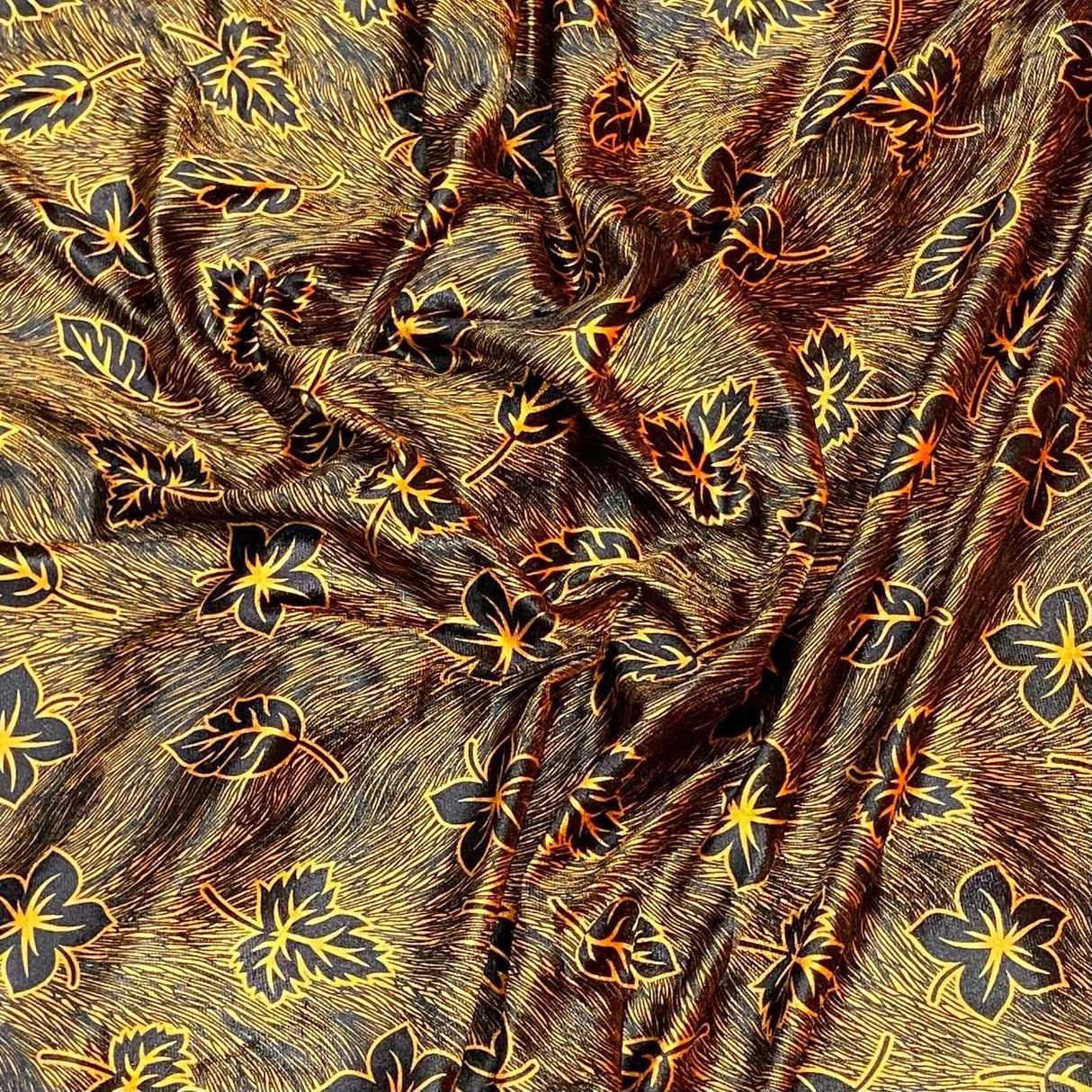 Pound A Metre 3 Metres Beautiful Printed Gold Foil Velvet- 55" Wide (Orange) (EOL)