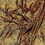 Pound A Metre 3 Metres Beautiful Printed Gold Foil Velvet- 55" Wide (Orange) (EOL)