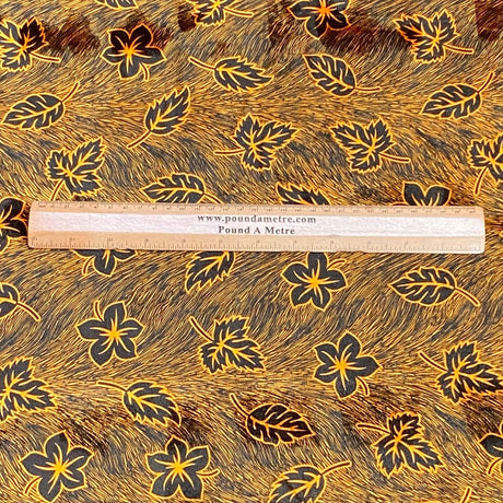 Pound A Metre 3 Metres Beautiful Printed Gold Foil Velvet- 55" Wide (Orange) (EOL)