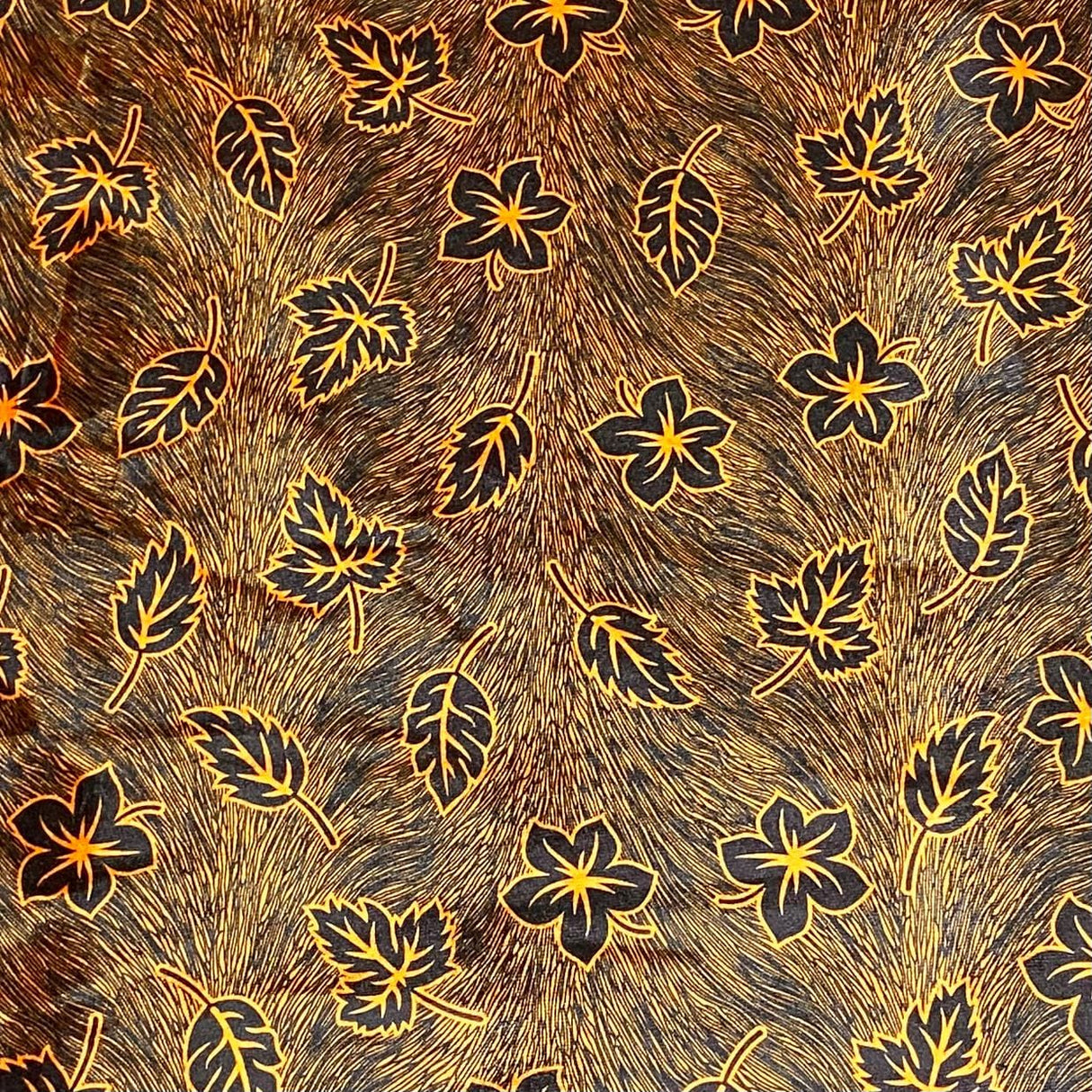 Pound A Metre 3 Metres Beautiful Printed Gold Foil Velvet- 55" Wide (Orange) (EOL)