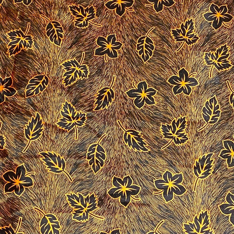 Pound A Metre 3 Metres Beautiful Printed Gold Foil Velvet- 55" Wide (Orange) (EOL)