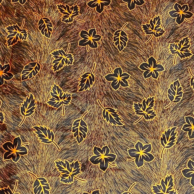 Pound A Metre 3 Metres Beautiful Printed Gold Foil Velvet- 55" Wide (Orange) (EOL)