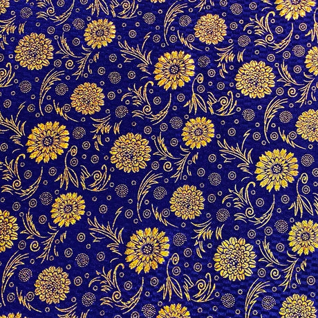 Pound A Metre 3 Metres Beautiful Printed Gold Foil Velvet- 55" Wide (Royal)