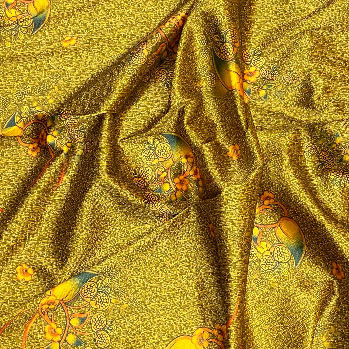 Pound A Metre 3 Metres Beautiful Printed Velvet- 55" Wide (Yellow)