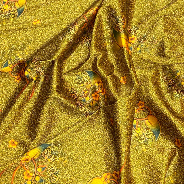 Pound A Metre 3 Metres Beautiful Printed Velvet- 55" Wide (Yellow)