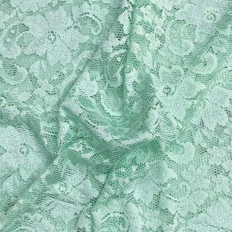 Pound A Metre 3 Metres 3 Metres Beautiful Rachelle Lace Fabric- 55" Wide (Aqua)