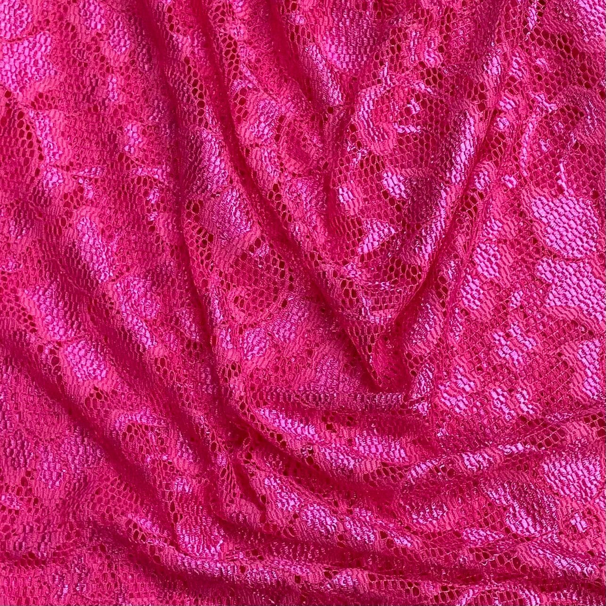 Pound A Metre 3 Metres Beautiful Rachelle Lace Fabric- 55" Wide (Cerise)
