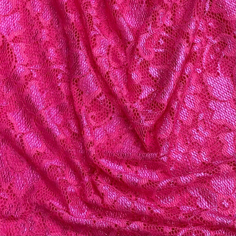 Pound A Metre 3 Metres Beautiful Rachelle Lace Fabric- 55" Wide (Cerise)