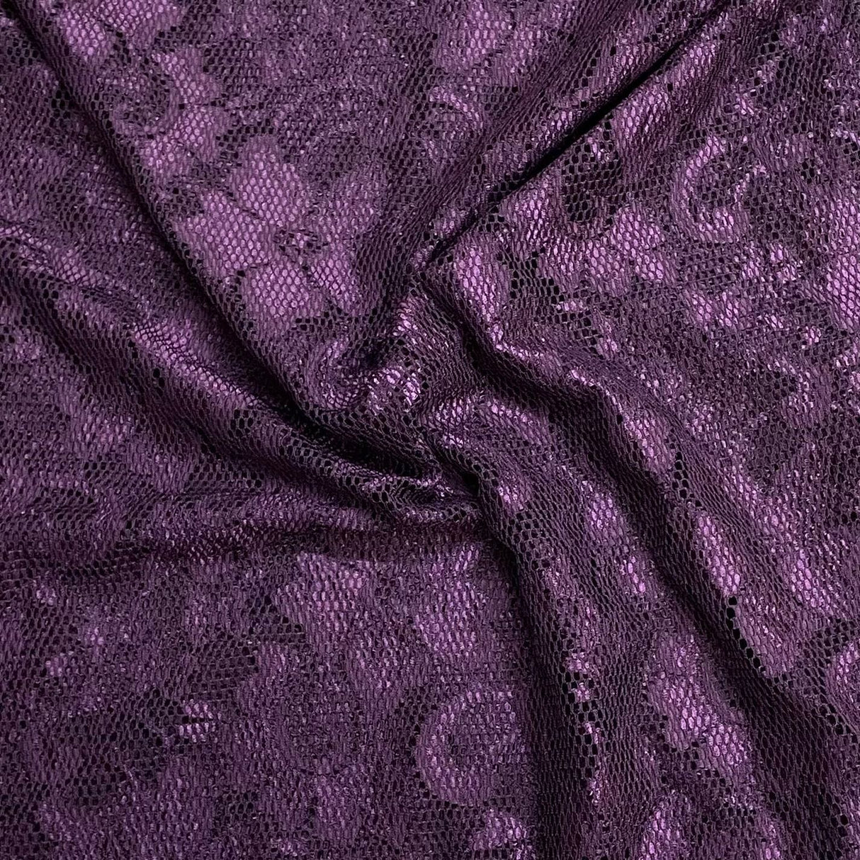 Pound A Metre 3 Metres Beautiful Rachelle Lace Fabric- 55" Wide (Grape)