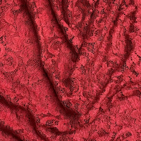 Pound A Metre 3 Metres Beautiful Rachelle Lace Fabric- 55" Wide (Maroon)