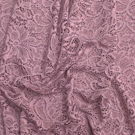 Pound A Metre 3 Metres 3 Metres Beautiful Rachelle Lace Fabric- 55" Wide (Mauve)