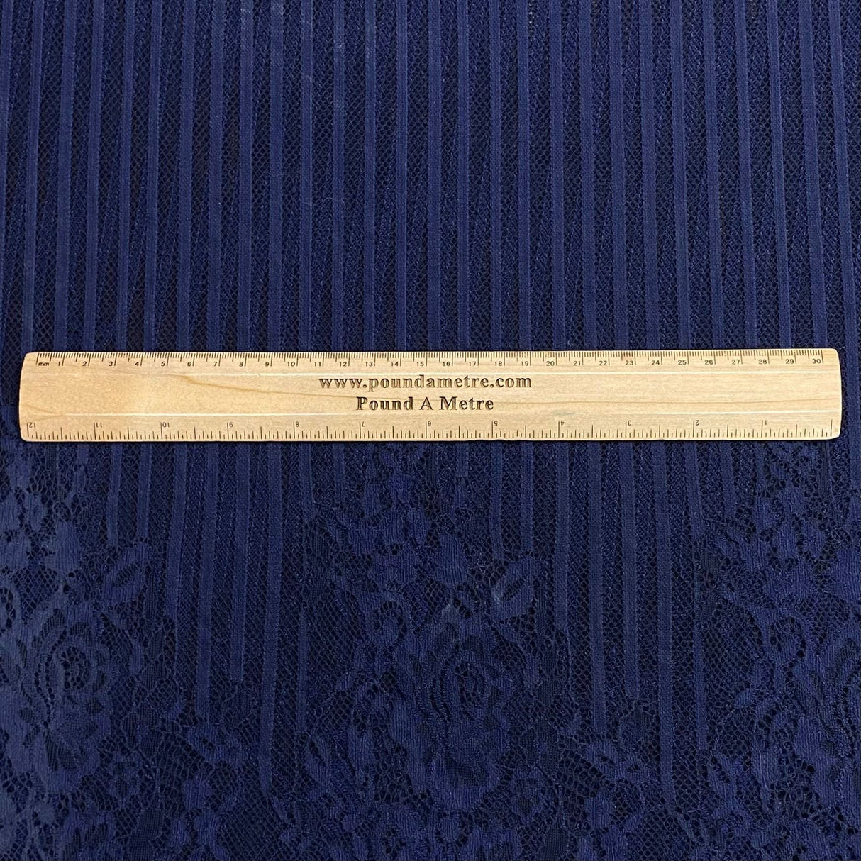 Pound A Metre 3 Metres 3 Metres Beautiful Rachelle Lace Fabric- 55" Wide (Navy)