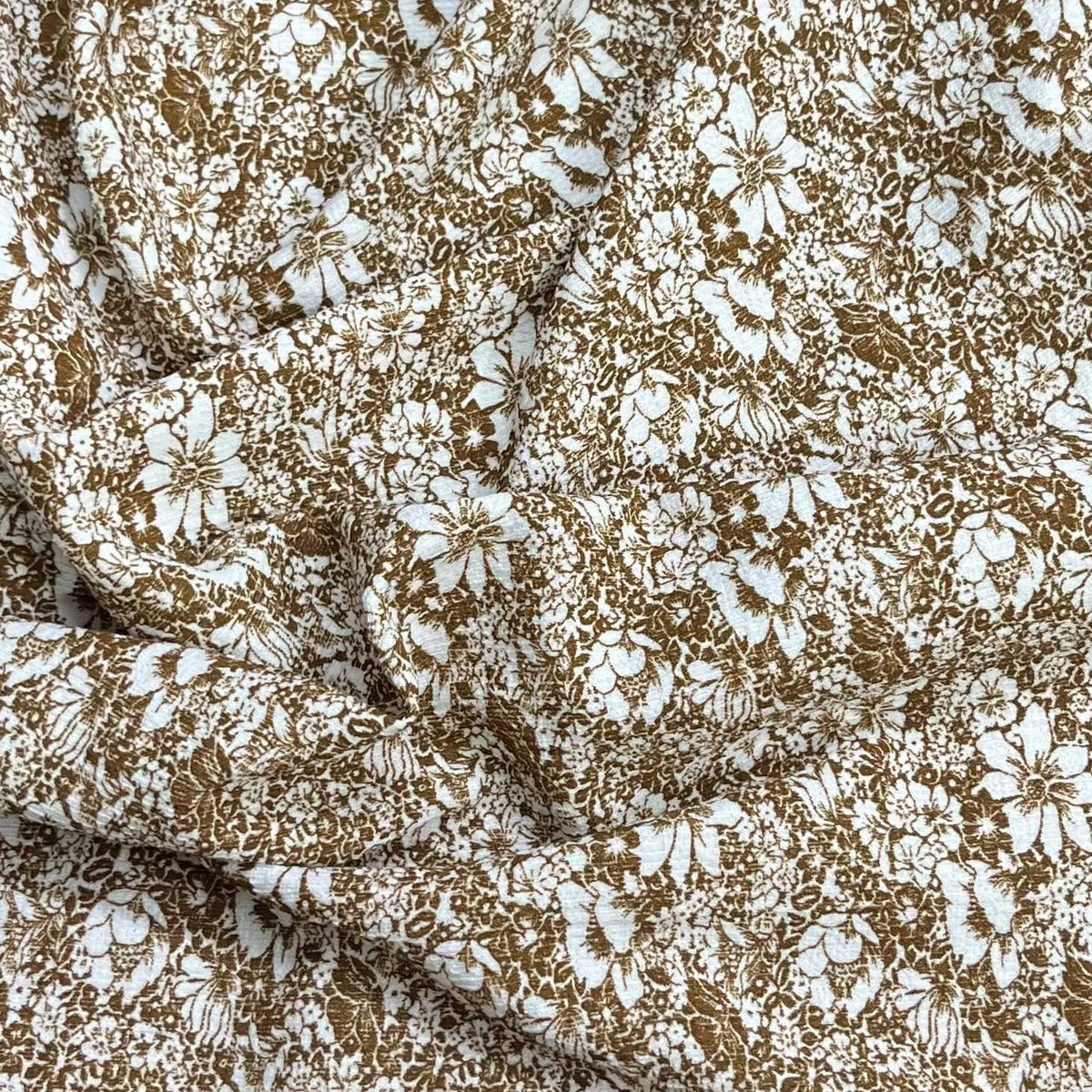 Pound A Metre 3 Metres Beautiful Textured Scuba Jersey- (Gold Flower)