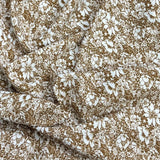 Pound A Metre 3 Metres Beautiful Textured Scuba Jersey- (Gold Flower)