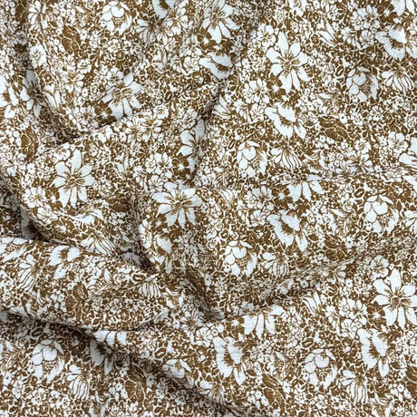 Pound A Metre 3 Metres Beautiful Textured Scuba Jersey- (Gold Flower)