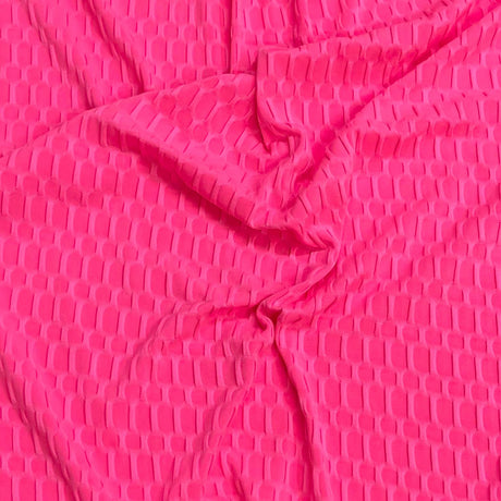 Pound A Metre 3 Metres Beautiful Textured Scuba Jersey- (Nylon Pink)