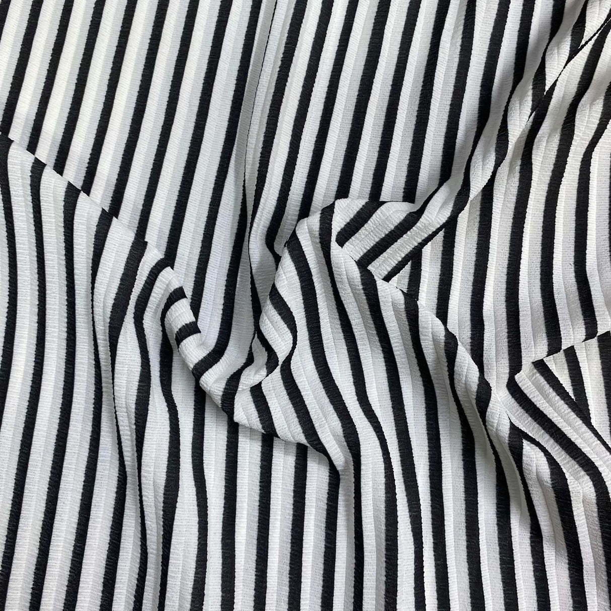 Pound A Metre 3 Metres 3 Metres Breathable Crinkle Crepe - 55" Wide (Black & White)