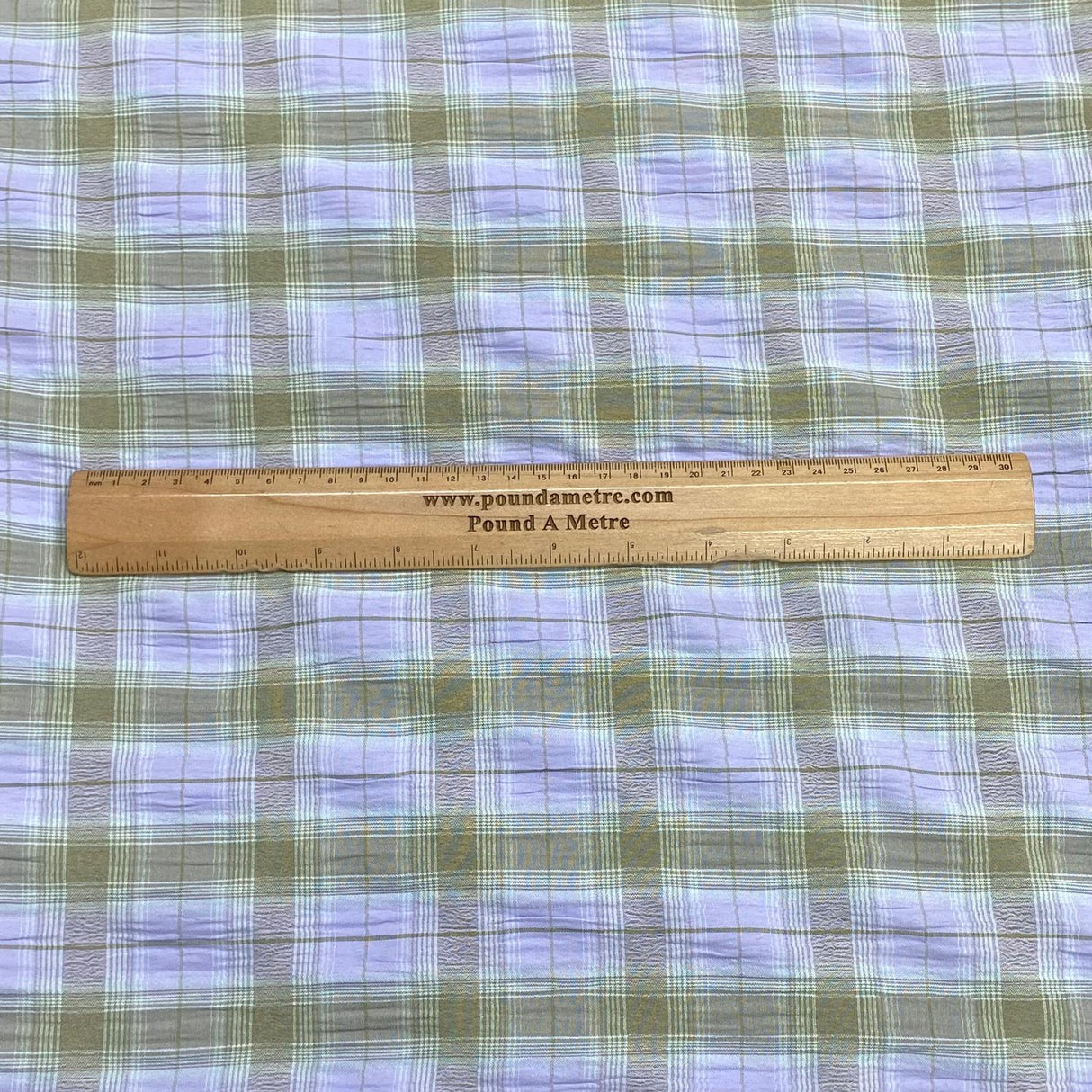 Pound A Metre 3 Metres 3 Metres Breathable Crinkle Crepe - 55" Wide (Lilac Gingham)