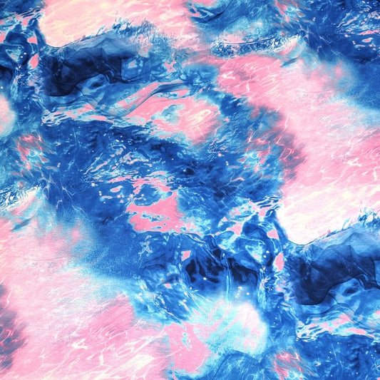 3 Metres Cotton Blend Jersey- 55" Wide (Pink & Blue Nebula) - Pound A Metre