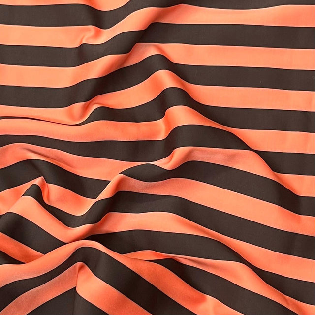 Pound A Metre 3 Metres Cotton Feel Crepe 55'' Wide - (Black & Orange)