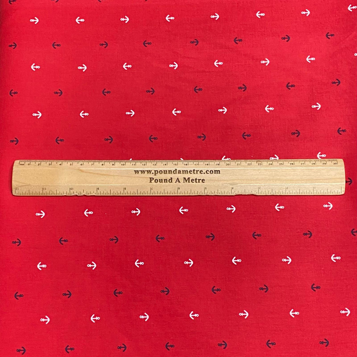 Pound A Metre 3 Metres 3 Metres Crinkle Poly-Cotton 55" Wide (Red Print)