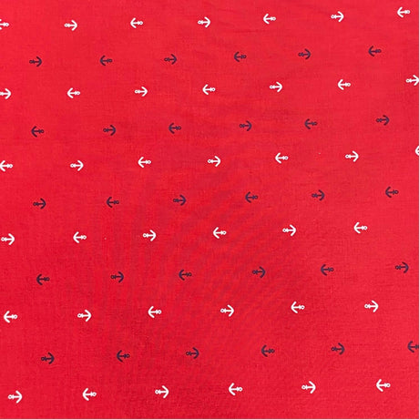 Pound A Metre 3 Metres 3 Metres Crinkle Poly-Cotton 55" Wide (Red Print)