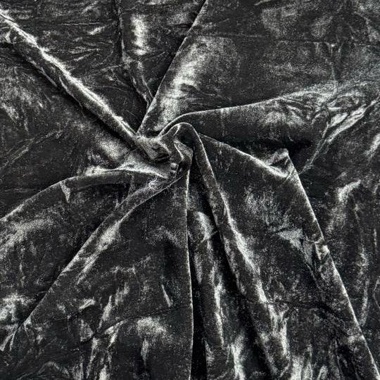 Pound A Metre 3 Metres 3 Metres Crushed Spandex Velvet 55" Wide (Black)