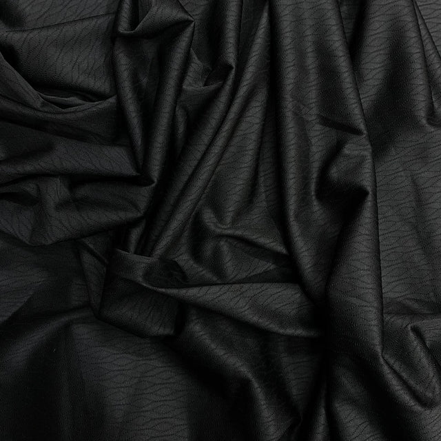 Pound A Metre 3 Metres 3 Metres Cut Out Satin Effect Jersey - 55"  (Black)
