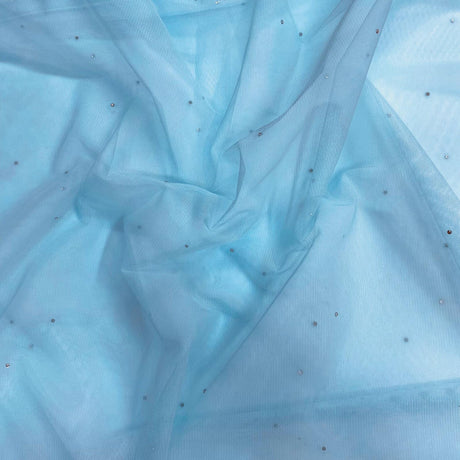 Pound A Metre 3 Metres Diamond Stretch Mesh Fabric 45" Wide (Sky)