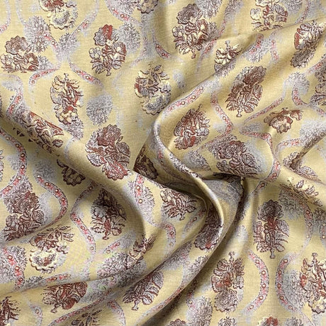 Pound A Metre 3 Metres Digital Print Roman Silk- 45" Wide (Gold) (EOL)