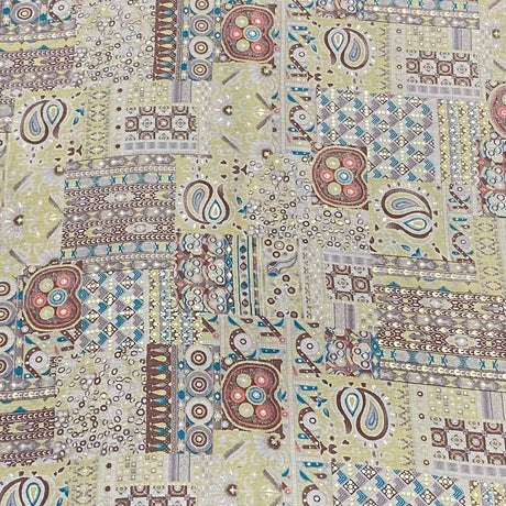 Pound A Metre 3 Metres Digital Print Roman Silk- 45" Wide (Light Gold) (EOL)