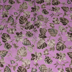 3 Metres Digital Print Roman Silk- 45" Wide (Lilac Leaves) - Pound A Metre