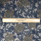Pound A Metre 3 Metres Digital Print Roman Silk- 45" Wide (Navy Leaf)