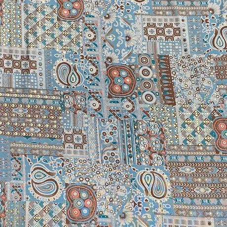 Pound A Metre 3 Metres Digital Print Roman Silk- 45" Wide (Ocean) (EOL)