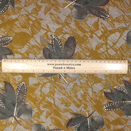 Pound A Metre 3 Metres Digital Print Roman Silk- 45" Wide (Orange Leaf)