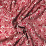 Pound A Metre 3 Metres Digital Print Roman Silk- 45" Wide (Red Baroque)