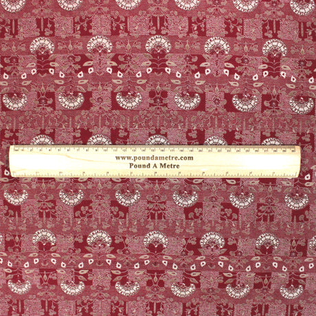 Pound A Metre 3 Metres Digital Print Roman Silk- 45" Wide (Red Baroque)