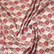 Pound A Metre 3 Metres Digital Print Roman Silk- 45" Wide (Red & Brown)
