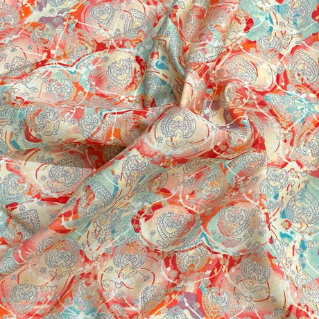 Pound A Metre 3 Metres Digital Print Roman Silk- 45" Wide (Red) (EOL)