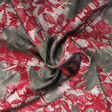 Pound A Metre 3 Metres Digital Print Roman Silk- 45" Wide (Red Leaf)
