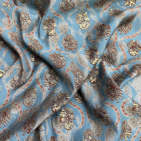 Pound A Metre 3 Metres Digital Print Roman Silk- 45" Wide (Water) (EOL)