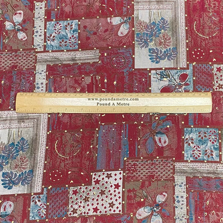 Pound A Metre 3 Metres Digital Print Roman Silk- 45" Wide (Wine)