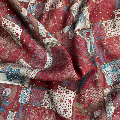 Pound A Metre 3 Metres Digital Print Roman Silk- 45" Wide (Wine)