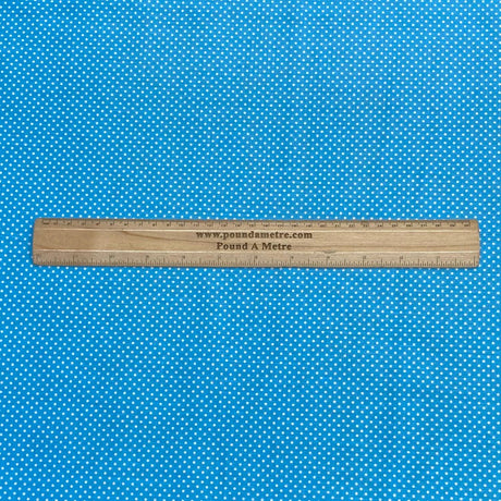 Pound A Metre 3 Metre 3 Metres Dressmaking Poly-Cotton - 45" wide (Sky Polka)