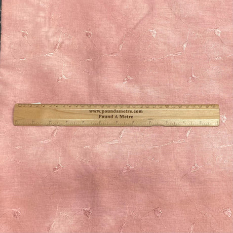 Pound A Metre 3 Metres Embroidery Linen Look Fabric - 55" Wide - (Peachy Pink)