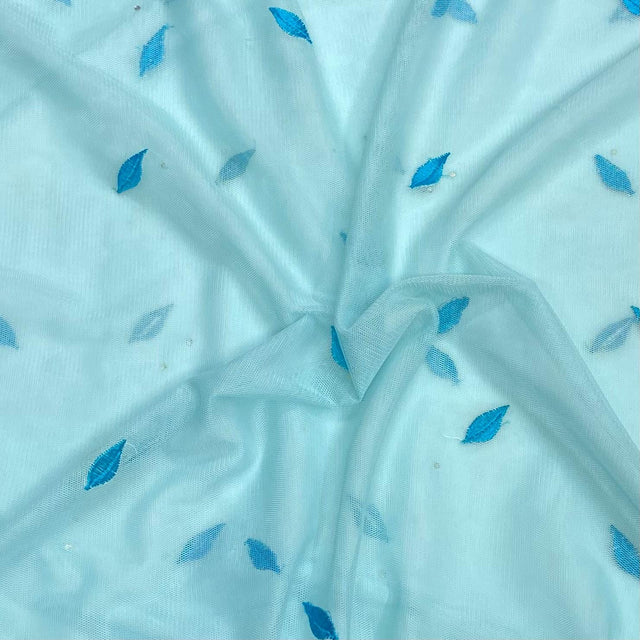 Pound A Metre 3 Metres Embroidery Stretch Mesh Fabric 45" Wide (Blues)