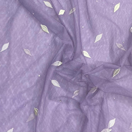 Pound A Metre 3 Metres Embroidery Stretch Mesh Fabric 45" Wide (Lilac & White)