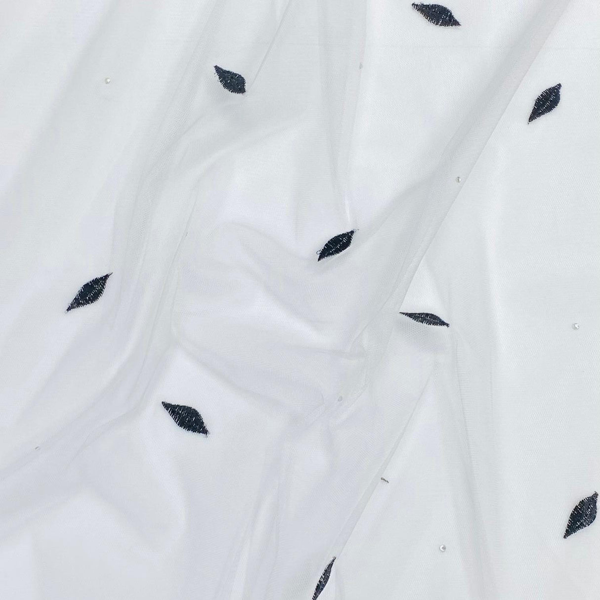 Pound A Metre 3 Metres Embroidery Stretch Mesh Fabric 45" Wide (White & Black)